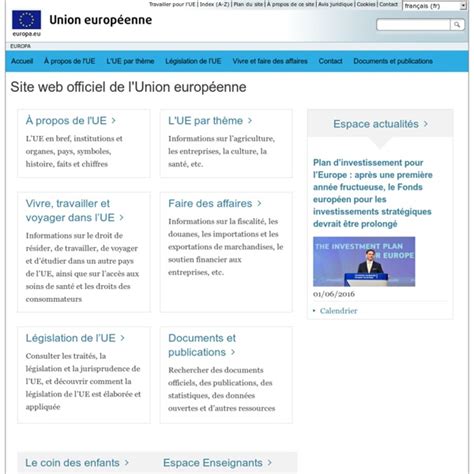 site officiel de l'union européenne